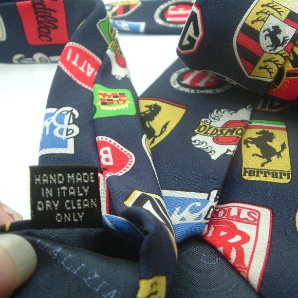 GALIZIA Luxury Cars Silk Men’s Tie Made In Italy FERRARI LAMBORGHINI BUGATTI + - Picture 5 of 5